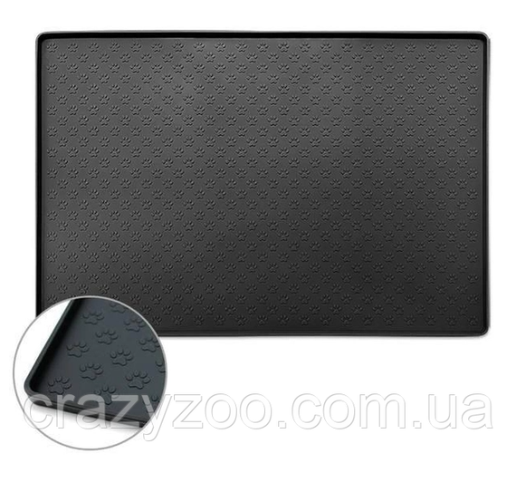 Силиконовый коврик под миску для собак и котов EcoToys черный 48х30 см 800316