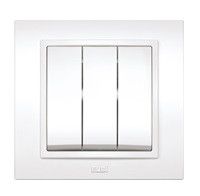 ZENA крем Вимикач внутрішній 3кл Ел-Би