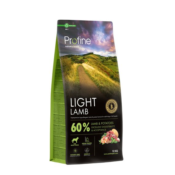 Корм сухий Profine Light Lamb and Potatoes для собак з надмірною вагою, з ягнятиною та картоплею, 12 кг