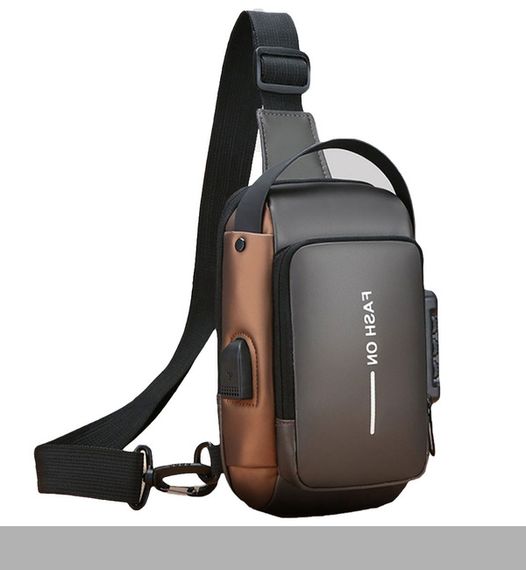 Сумка нагрудна водонепроникна YKK черная, серая, синя, коричнева XL1228 (47596-XL1228_171)