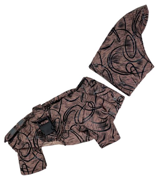 Зимовий комбінезон з поясом візерунки коричневий R-37 | Зображення 2