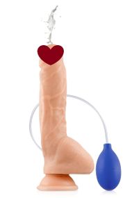 Кончающий фаллоимитатор Real Body — Cum Roby: длина 23 см, диам. 4,2 см, ТРЕ, присоска sexstyle