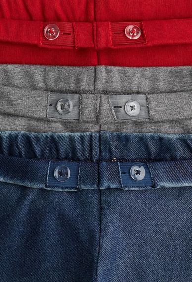 Набір дитячих теплих легінсів 3 шт для дівчинки H&M 128 см Сині/Сірі/Червоні (25120508G) | Зображення 1