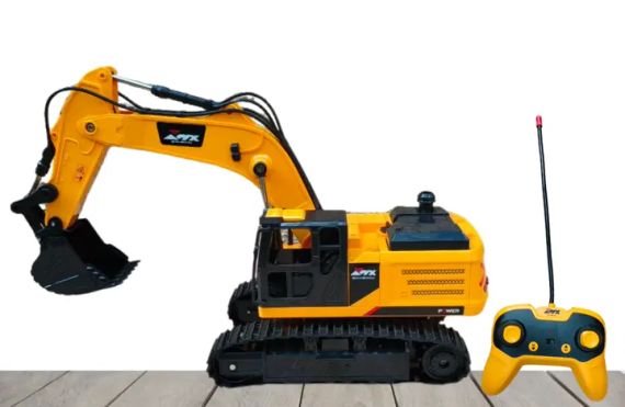 Экскаватор на радиоуправлении (ковш двигается, звук, подсветка, гусеничный ход, пульт)