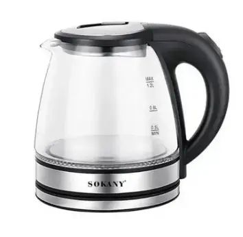 Стеклянный электрочайник 1500Вт Sokany SK-SH-1059, чайник с подсветкой на 1.2 л. | Зображення 2