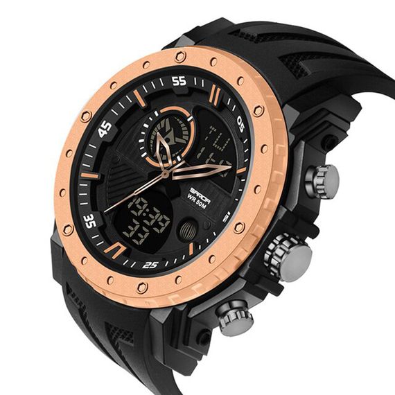 Часы Sanda 6012 Black-Rose Gold | Зображення 1