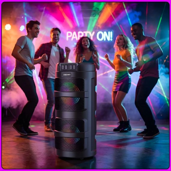 Портативна Bluetooth колонка 2х4" з RGB-підсвіткою і підтримкою TWS ZQS2401 10W | Зображення 4