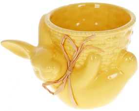 Вазон декоративний Banny in a basket Yellow 14х11х10см
