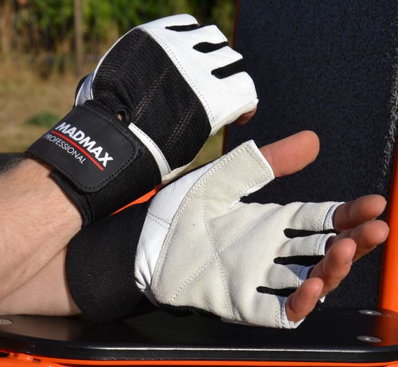 Рукавички для фітнесу MadMax MFG-269 Professional White L | Зображення 3