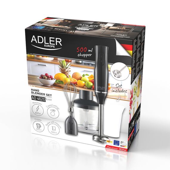 Блендер занурювальний Adler AD 4620 чорний 3 в 1 800 Вт подрібнювач вінчик | Зображення 9