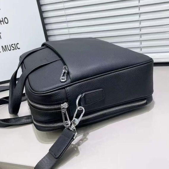 Шкіряна чоловіча ділова сумка-портфель портфель для ноутбука чорний Tiding Bag 56901 | Зображення 4