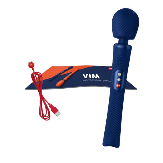 Вибромассажер Fun Factory VIM Vibrating Wand midnight blue, супермощный и легкий, до 6 часов работы sexstyle | Зображення 15