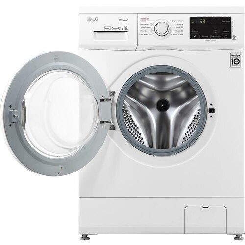 Стир. машина с фронт. загр. LG F4J3TS0W, 8кг, 1400, A+++, Пар, глубина 55см, Дисплей, Инвертор, Белый (F4J3TS0W) | Зображення 1