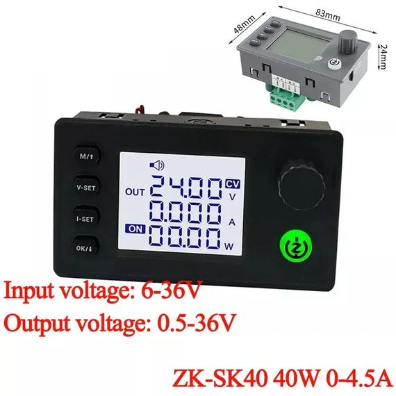 ZK-SK40 dc-dc понижающий / повышающий преобразователь CC|CV 0,5-36V 4A | Зображення 1
