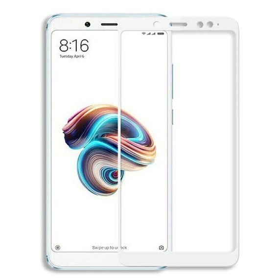 Захисне скло 2.5D на весь екран для Xiaomi Redmi S2 колір Білий