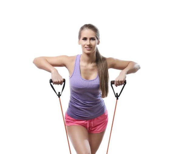 Трубчастий еспандер U-POWEX Latex resistance tube для фітнесу з ручками 20LB Green 9 кг (UP_1001_20LB_Green) | Зображення 3