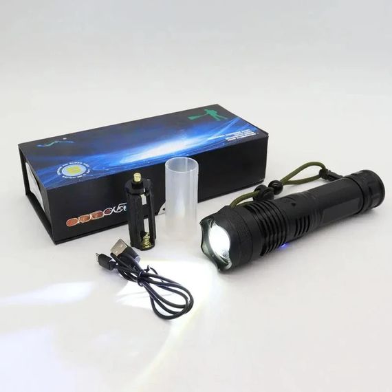 Потужний тактичний ліхтар USB 1500Lm до 1200 м ZOOM XPRO BLX71-P90 (234566288_270) | Зображення 8