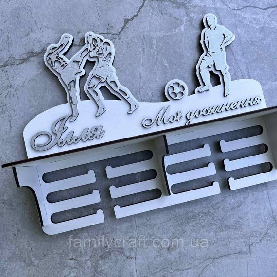 Медальница с полкой деревянный держатель для медалей Органайзер для наград | Зображення 3