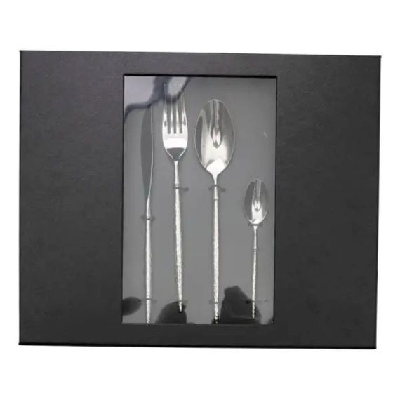 Набір столових приборів золото на 6 персон 24 предмети ложки, виделки, ножі Срібло HP-20-14 | Зображення 3