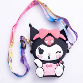 Детская силиконовая  сумочка-кошелёк 15*10*3 см Черный HP-55-6B