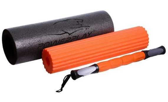 Масажний ролик (роллер) набір 3в1 PowerPlay 4022 Therapy Roller Чорно-помаранчевий (PP_4022) | Зображення 3