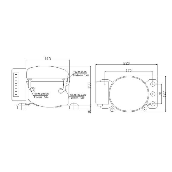 Компрессор для автохолодильника 12/24 Вольт Anuodan ZH45G (R-134a, DC12V, DC24V) | Зображення 7