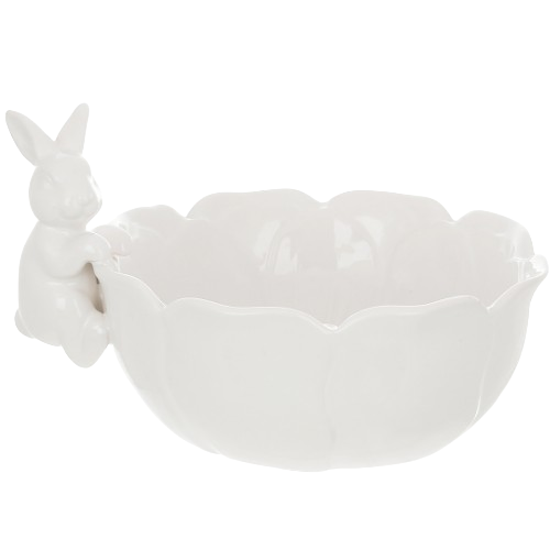 Піала 600мл Кролик з квіткою кераміка білий БОНА ДИ