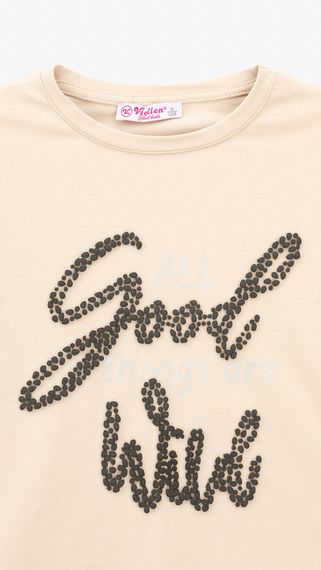 Костюм футболка+шорти для дівчинки Dinomin 2848 122 см Бежевий shop (2000999523076) | Зображення 2