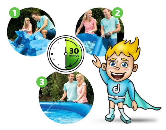 Басейн надувний 15 в 1 INTEX 28142, 396 x 84 см + машина для створення бульбашок (DM-28142-M) | Зображення 5