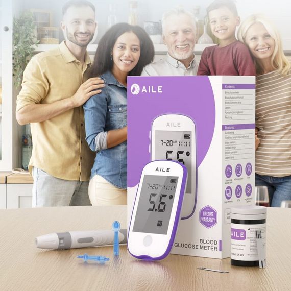 Глюкометр із тест смужками та ланцетами AILE A608 | Зображення 1