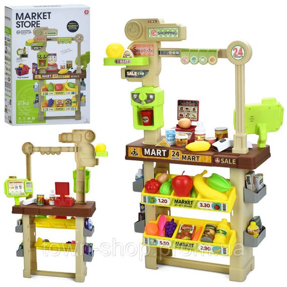 Игровой набор Магазин 922-204 касса, сканер, звук, свет, продукты, 61 предмет