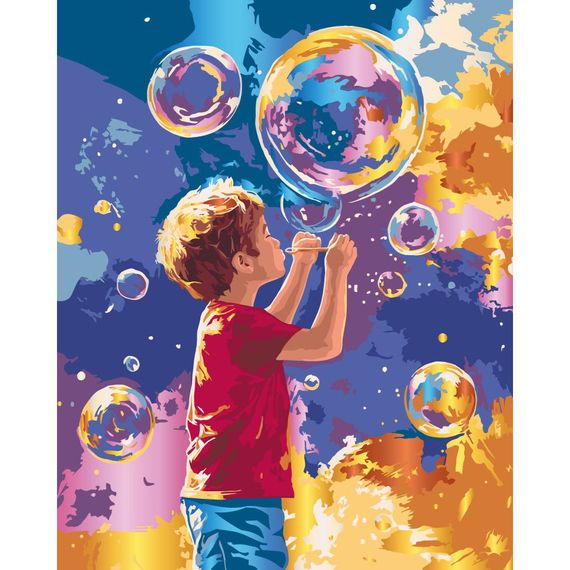 Картина по номерам "Яркие пузыри" 10449-AC 40х50 см, с металлизированными красками