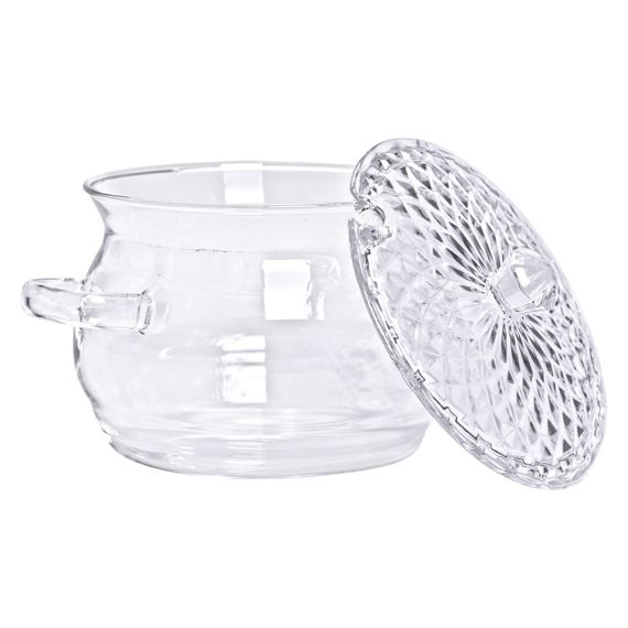 Жаростійка скляна каструля з кришкою 2 л | Зображення 2