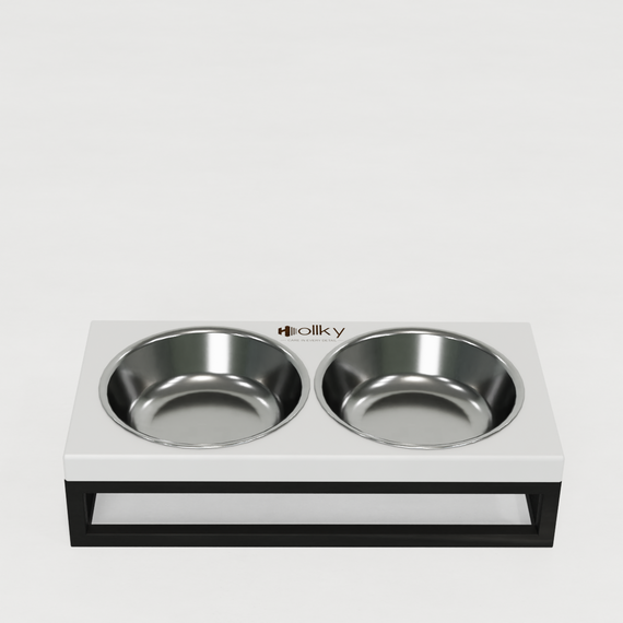 Миски на подставке для маленьких собак и котов Hollky Base XS (2 × 0,25 л) BXS-28145-BLWH | Зображення 5