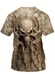Мужская летняя футболка с 3D принтом глиняного черепа размер L (UA 52)