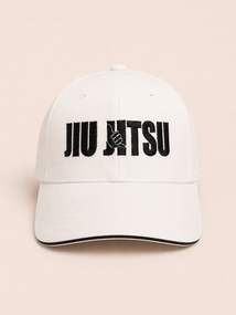Біла кепка/бейсболка TM KINTAYO з вишивкою JIU JITSU/ДЖИУ ДЖИТСУ, унісекс