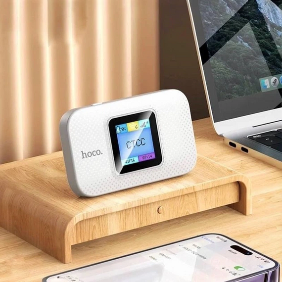 Мобільний 4G Wi-Fi роутер HOCO DQ12 інтернет до 150 Мбіт/с автономність до 10 годин підтримка SIM-карток Білий | Зображення 5
