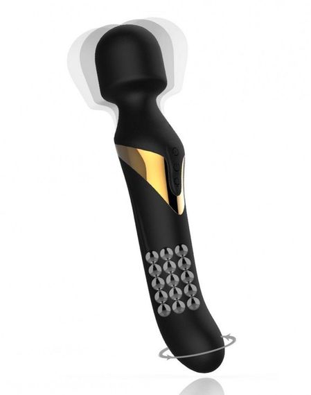 Вибромассажер 2в1 Dorcel Dual Orgasms Gold классический массажер и вибратор с жемчужным массажем Sex Aura | Зображення 1