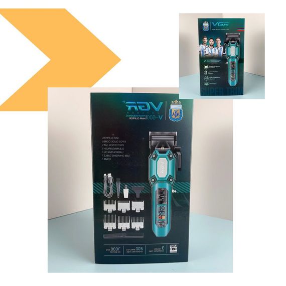 Акумуляторна машинка для стрижки з потужним мотором 7000 RPM, LED-дисплеєм та 6 насадками XPRO VGR V-600 BLACK (45689-V-600 BLACK_587) | Зображення 7