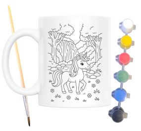 Набор для творчества кружка раскраска Единорог в лесу 330 мл белая (КР0135)