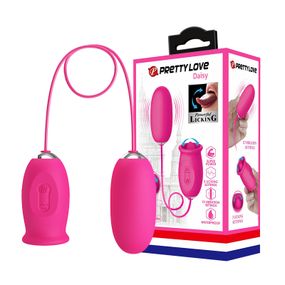 Кліторальний стимулятор з віброяйцем - Pretty Love Daisy Licking Vibrator Pink