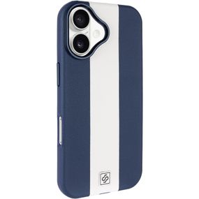 Шкіряний чохол Rally with Magnetic Fit для Apple iPhone 17 (6.3") Blue / White