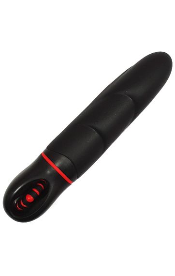 Вібратор з оригінальним дизайном і ребристою поверхневістю AMOR BIG VIBRATOR ANGELUS Black (Застосунок НЕ Sex Aura | Зображення 1