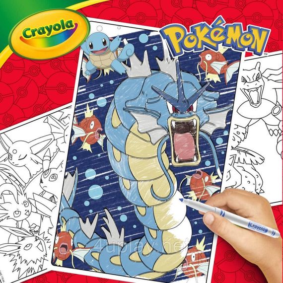 Набір для малювання Crayola Pokemon 115 предметів Оригінал Крайола Покемон крейда, олівці, маркери, розмальовки | Зображення 6