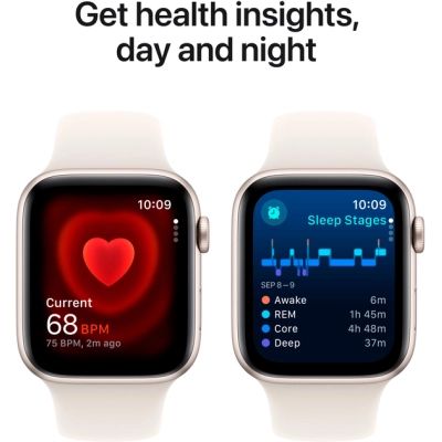 Смарт-годинник Apple Watch SE 2024 GPS 40mm Starlight Aluminium Case with Starlight Sport Band - M/L (MXEG3QH/A) | Зображення 4