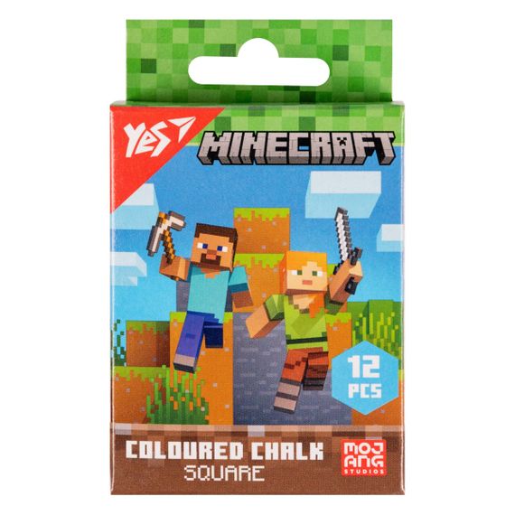 Мел цветной квадратный YES Minecraft 400483 12 шт