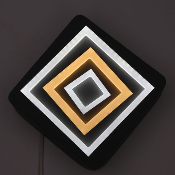 Сучасний квадратний світильник стельовий LED для кімнати кухні ванної 25474 Сірий 5х24х24 см. | Зображення 1