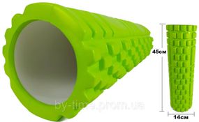 Масажний ролик EasyFit Grid Roller 45 см v.2.1 Салатовий
