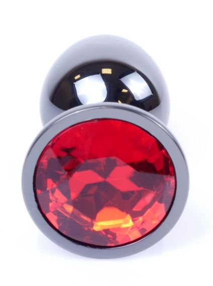 Анальний затор Boss Series - Jewellery Dark Silver PLUG Red S, BS6400028 sexstyle | Зображення 1