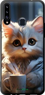 Чохол на Samsung Galaxy A20s A207F Білий кіт "5646b-1775-2448"
